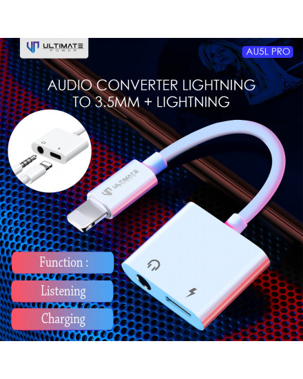 Ultimate AU5L Pro Audio Converter Lightning to 3.5MM + Lightning Adapter