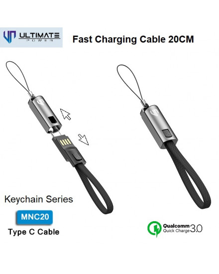 Ultimate Power Data dan Charger Kabel Seri Keychain Type C 20CM Gen2
