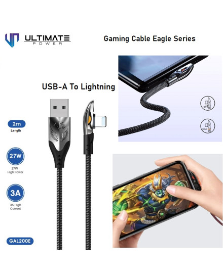 Ultimate Data Cable Gaming USB-A to Lightning 2M 27W Fast Charging