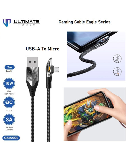 Ultimate Data Cable Gaming USB-A to Micro USB 2M 18W Fast Charging