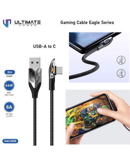 Ultimate Data Cable Gaming USB-A to Type-C 2M 66W Fast Charging