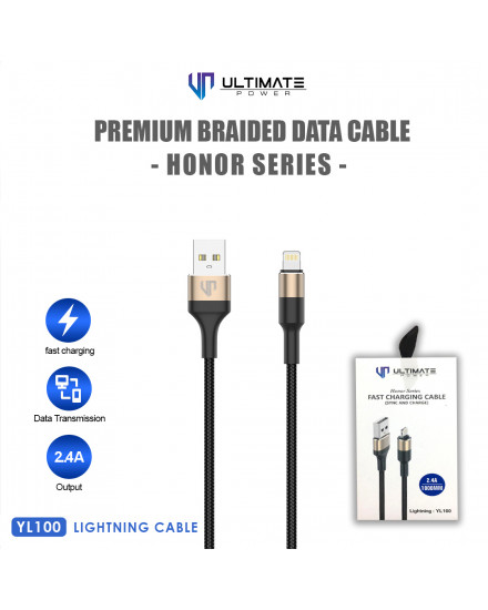 Ultimate Power Premium Braided Kabel Data Cable Honor Series Lightning 1M