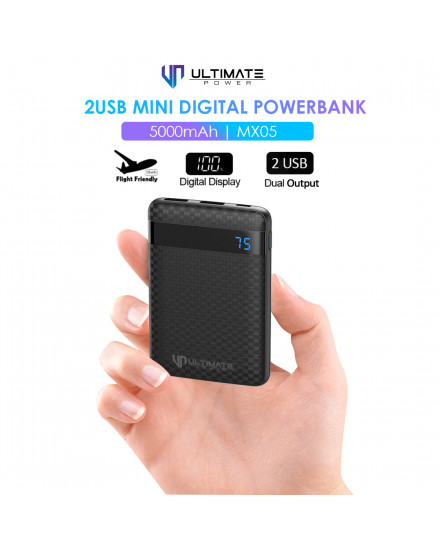 Ultimate Power 2USB Mini Digital Powerbank 5000mAh MX05