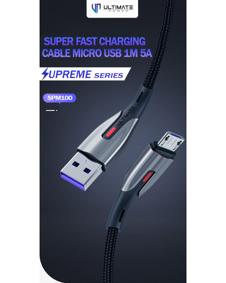Ultimate Power Data and Charging Cable Supreme Series Micro USB 1M 5A