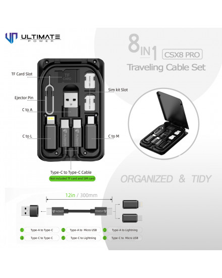Ultimate Power 8in1 Traveling Cable Set CSX8 Pro