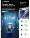 Ultimate Power 115W PD + QC 3Port Super Fast Car Charger CCH115 Pro