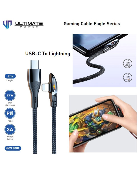 Ultimate Data Cable Gaming USB-C to Lightning 2M 27W Fast Charging