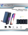 Ultimate Power W2 Powerbank Solar + Wireless Charging + LED Torch 10000mAh