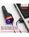Ultimate Power CCP12 Pro 6in1 Car Charger + Powerbank with Safety Car Tool