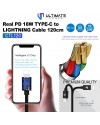 Ultimate Power Real PD Cable 18W Kabel Data Type C to Lightning 120CM CTL120