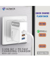 Ultimate Power 3USB QC+PD Fast Charging Charger With LED Logo