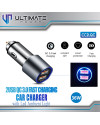 Ultimate Power 2USB QC 3.0 Fast Charging Car Charger with LED Ambient Light