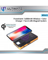 Ultimate Powerbank W16-S Solar + Wireless + LED Torch 16000mAh Magnet System