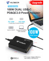 Ultimate Power 108W Dual USB-C PD + QC 3.0 Charger TC108 Elite Super Fast Charging